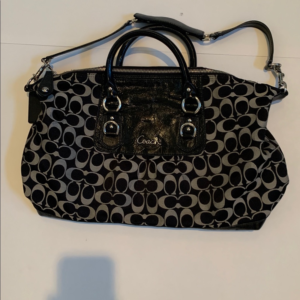 Coach Monogram Black and Gray Satchel